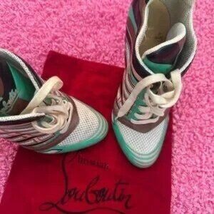 Christian Louboutin Green and Pink Heels